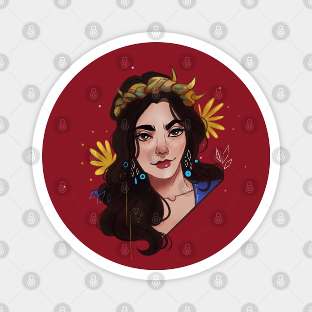 Woman with Crown of Thorns Magnet by eseryesimdraws